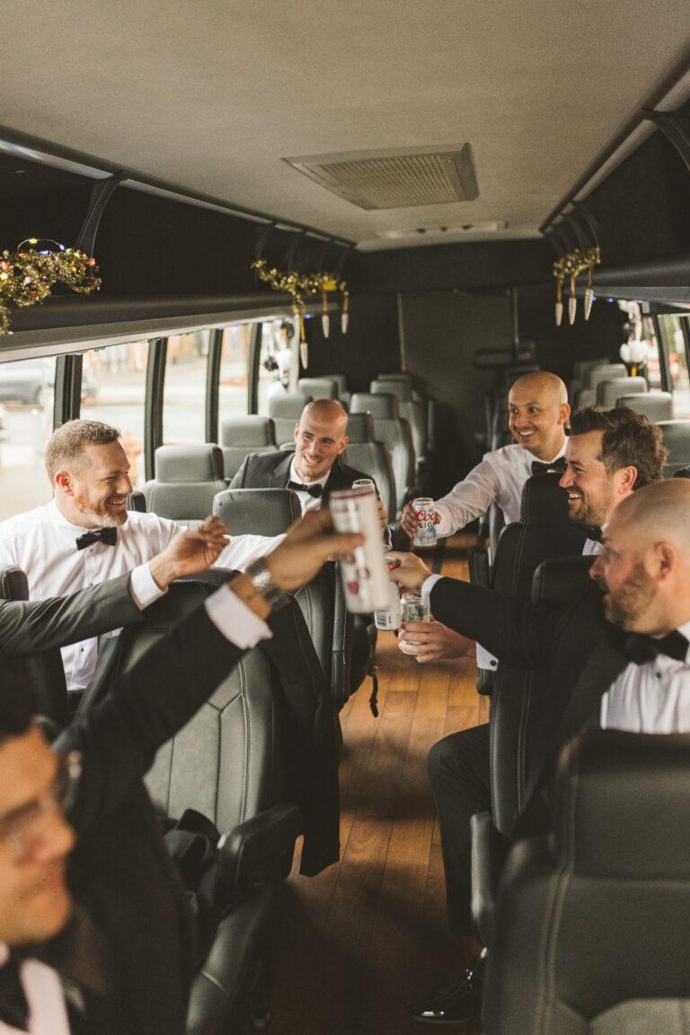 35-passenger mini-bus at a bachelor party.